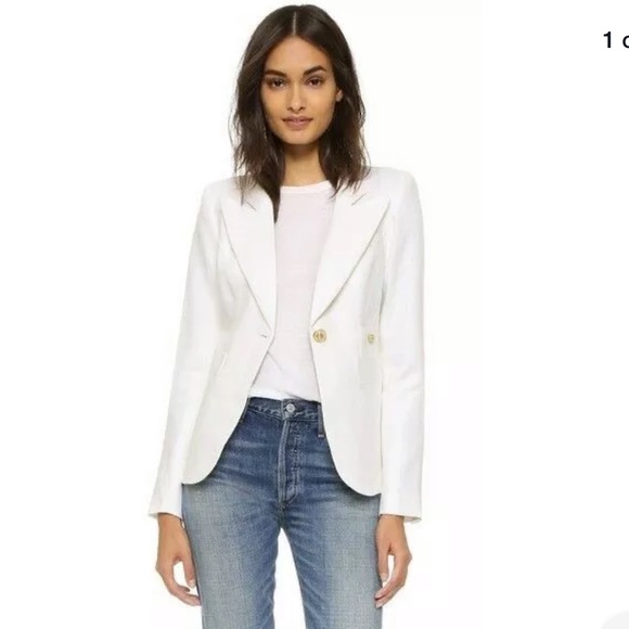 smythe white blazer